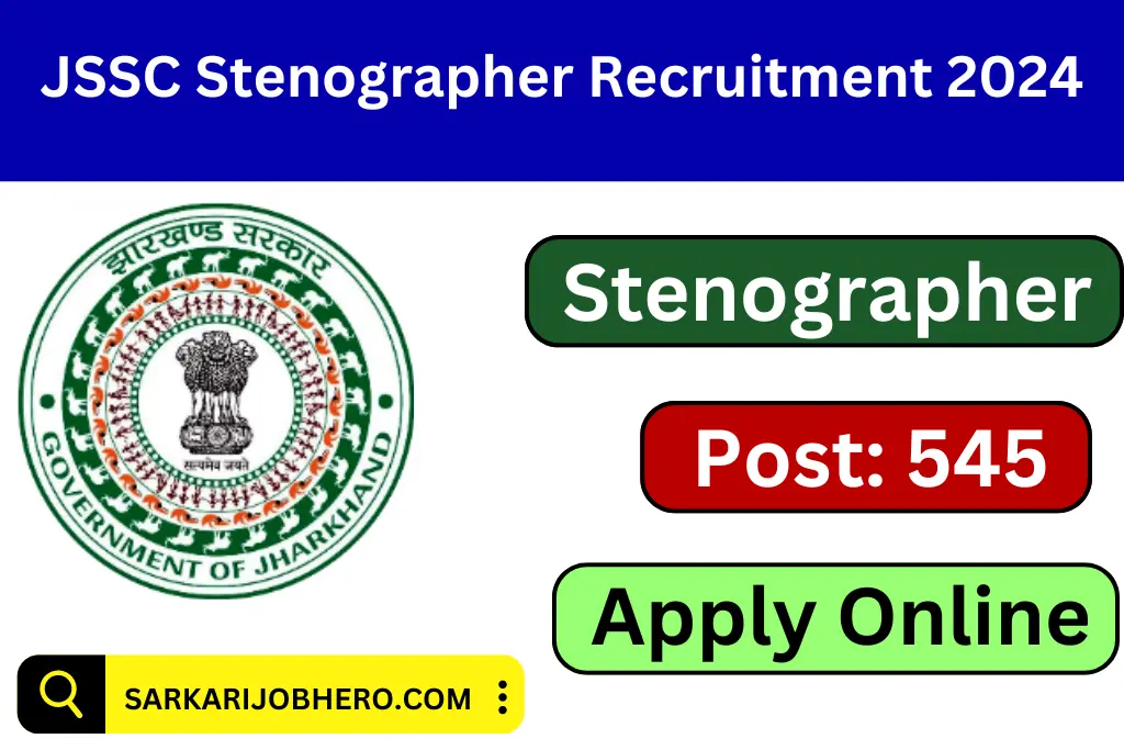 JSSC Stenographer Recruitment 2024